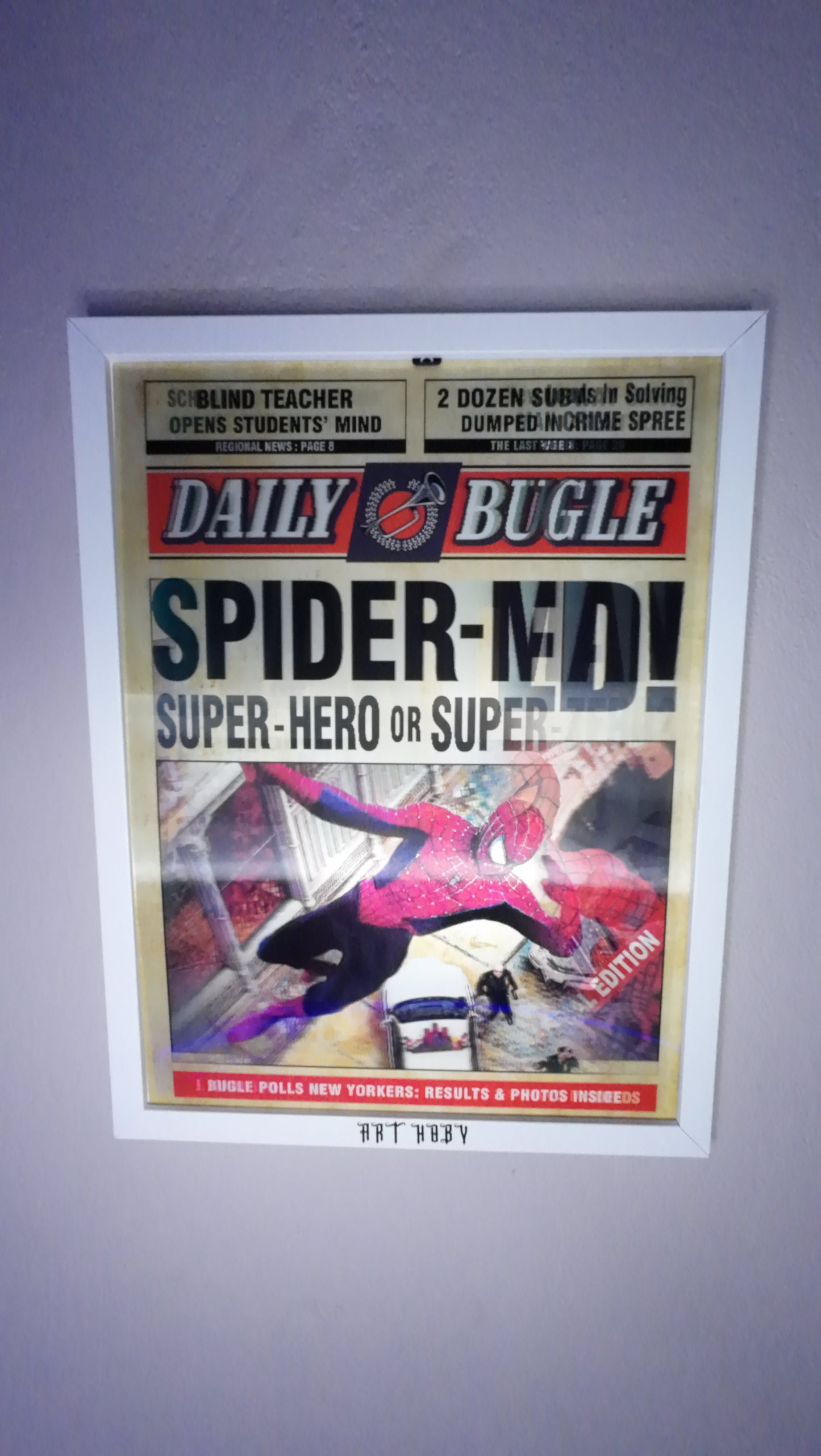 Moving Spiderman Wall Art | 3D Changing Visual Poster (30x40) (Lenticular)