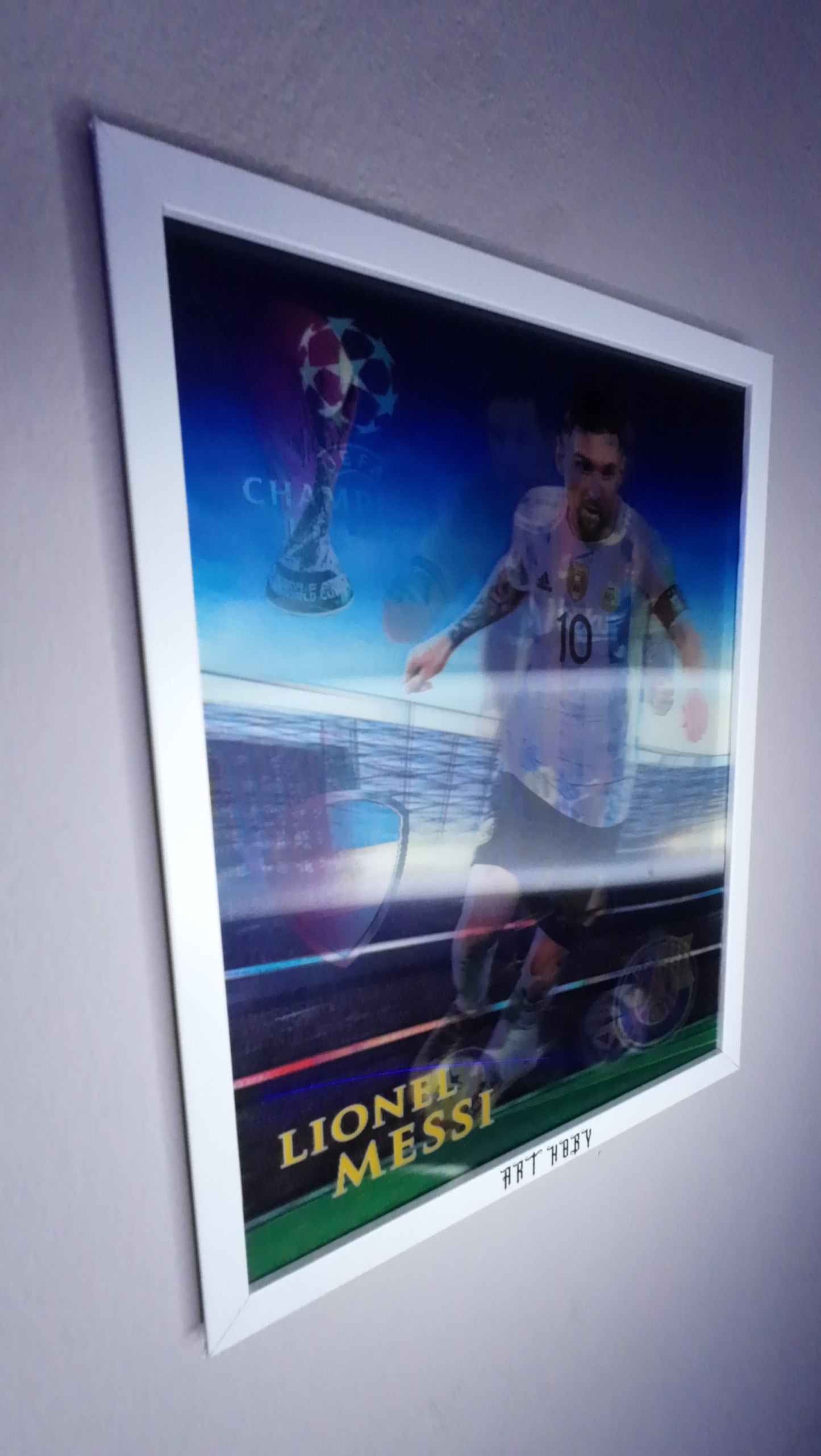 Lionel Messi Fan Art Wall Art – World Cup & Champions League Visual (Lenticular)