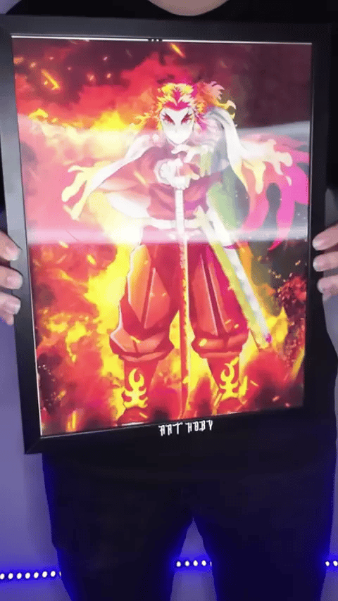 Rengoku Kimetsu no Yaiba Wall Art – Fire-Themed Poster (Lenticular)