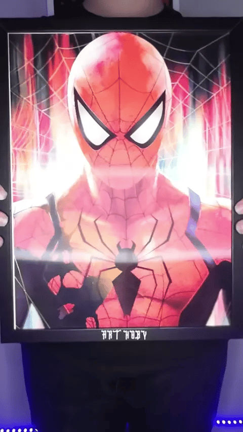Moving Spiderman Wall Art | 3D Changing Visual Poster (30x40) (Lenticular)