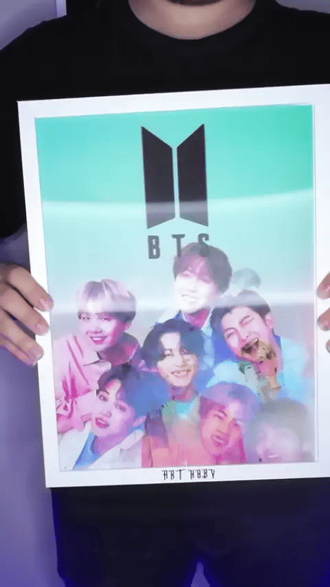 BTS K-pop 3D Wall Art – Double-Sided Poster Design (Lenticular)