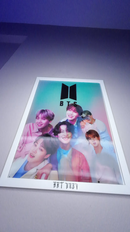 BTS K-pop 3D Wall Art – Double-Sided Poster Design (Lenticular)