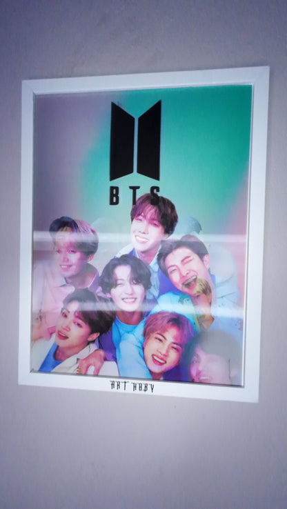 BTS K-pop 3D Wall Art – Double-Sided Poster Design (Lenticular)