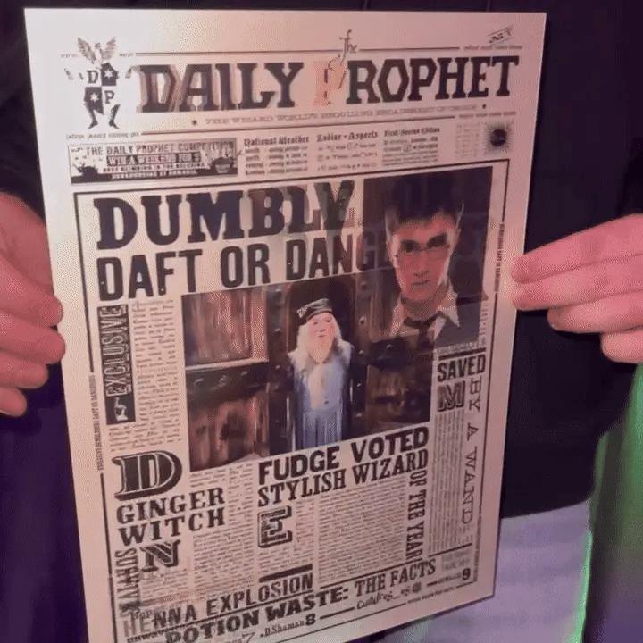 Harry Potter Newspaper-Themed Wall Art – 3D Effect Wanted Poster (Lenticular)