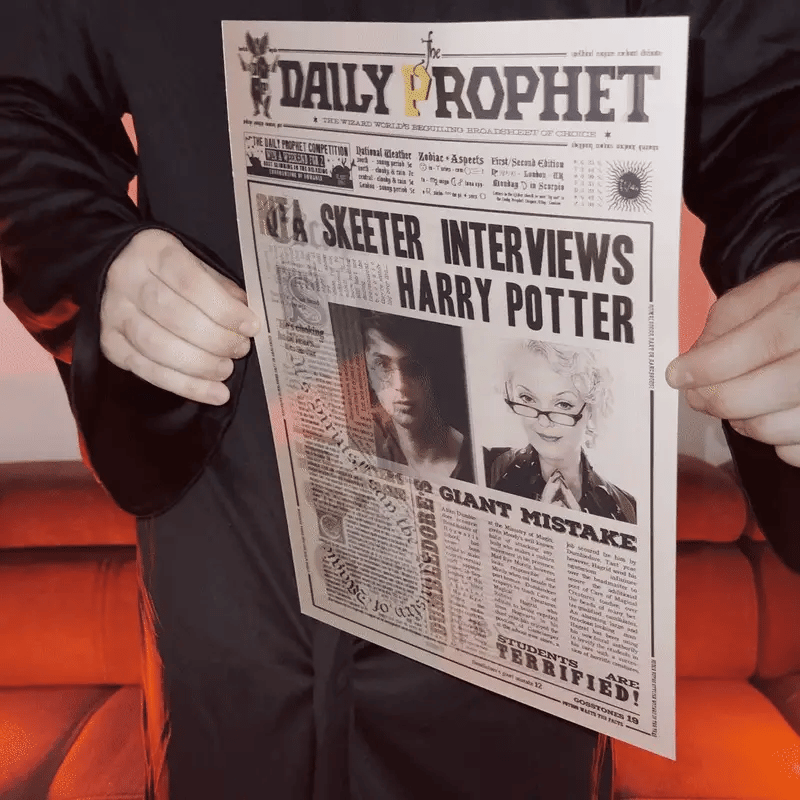 Harry Potter Newspaper-Themed Wall Art – 3D Effect Wanted Poster (Lenticular)