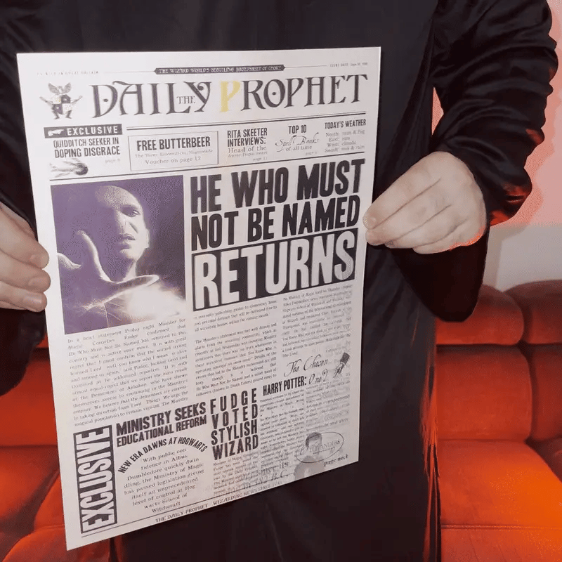 Harry Potter Newspaper-Themed Wall Art – 3D Effect Wanted Poster (Lenticular)