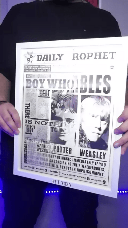 Harry Potter Newspaper-Themed Wall Art – 3D Effect Wanted Poster (Lenticular)
