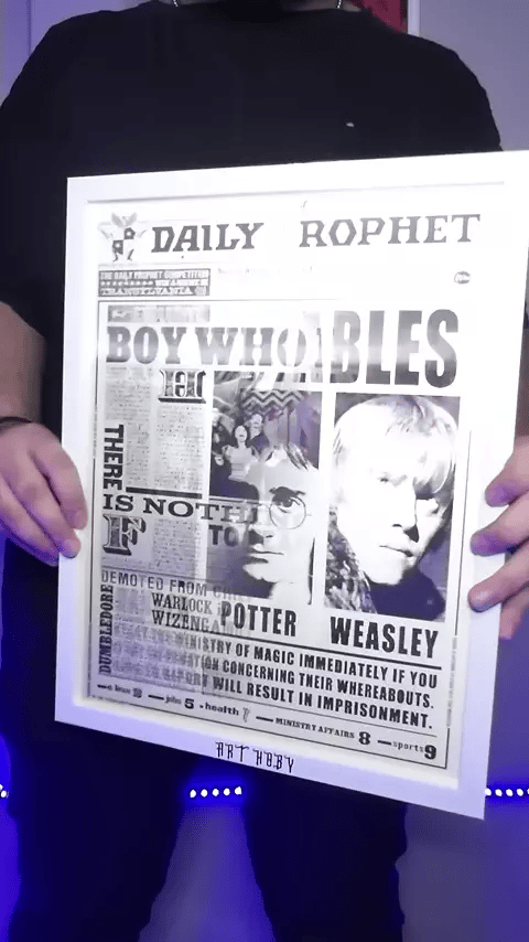 Harry Potter Newspaper-Themed Wall Art – 3D Effect Wanted Poster (Lenticular)