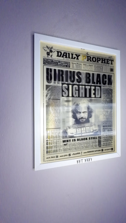 Harry Potter Newspaper-Themed Wall Art – 3D Effect Wanted Poster (Lenticular)