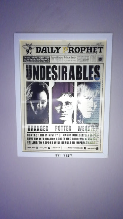 Harry Potter Newspaper-Themed Wall Art – 3D Effect Wanted Poster (Lenticular)