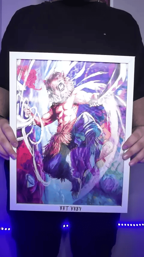 Inosuke Demon Slayer Wall Art – Motion Anime Poster (Lenticular)