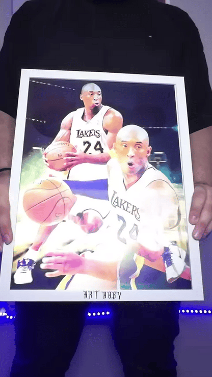 Kobe Bryant Lakers Wall Art – 3D Effect Basketball Poster (Lenticular)