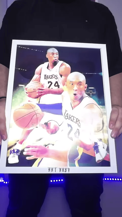 Kobe Bryant Lakers Wall Art – 3D Effect Basketball Poster (Lenticular)