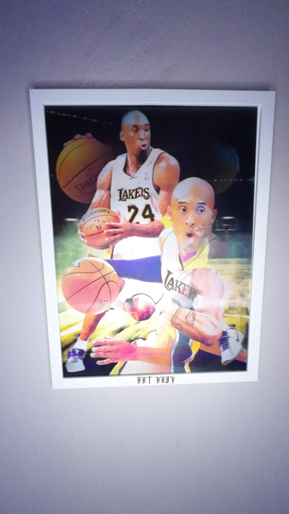 Kobe Bryant Lakers Wall Art – 3D Effect Basketball Poster (Lenticular)