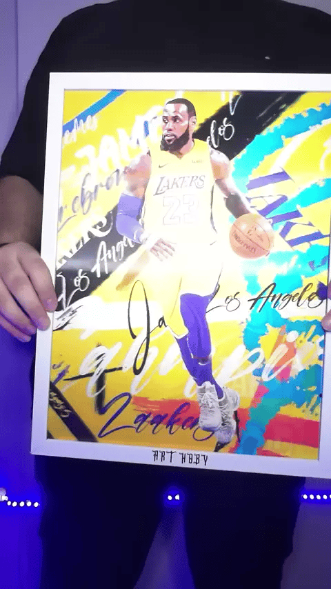 LeBron James Motion Wall Art – Lakers-Themed Poster (Lenticular)