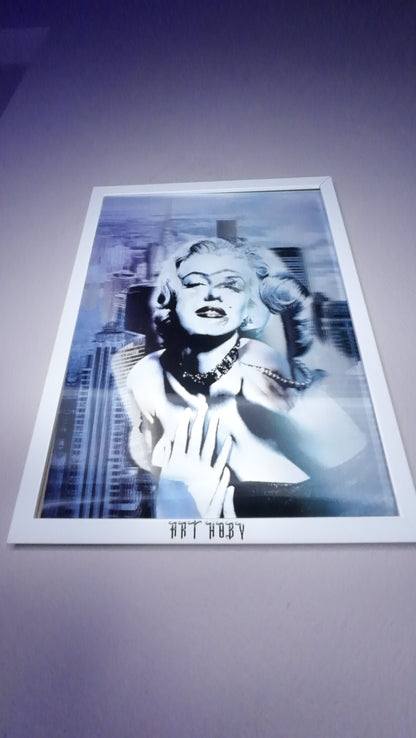 Marilyn Monroe Art Poster – 3D Motion with New York Background (Lenticular)