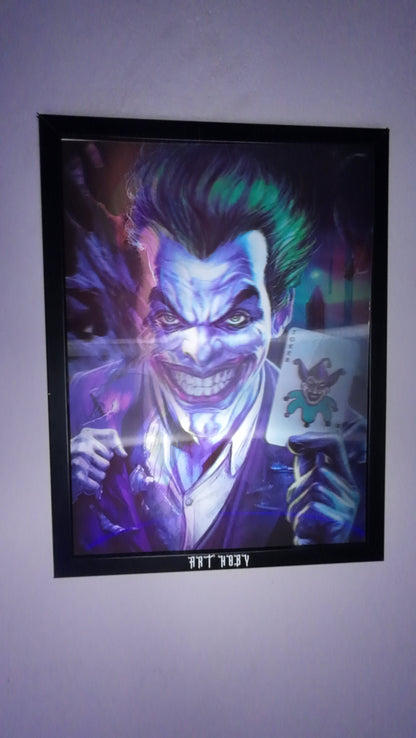Moving Joker Wall Art | 3D Changing Visual Poster (30x40) (Lenticular)