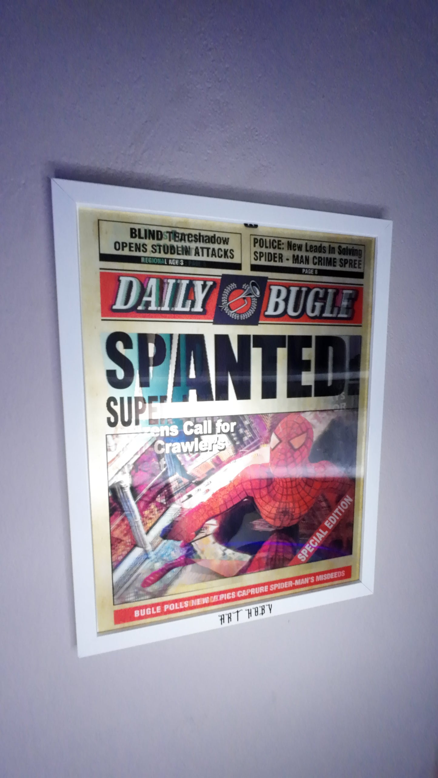 Moving Spiderman Wall Art | 3D Changing Visual Poster (30x40) (Lenticular)