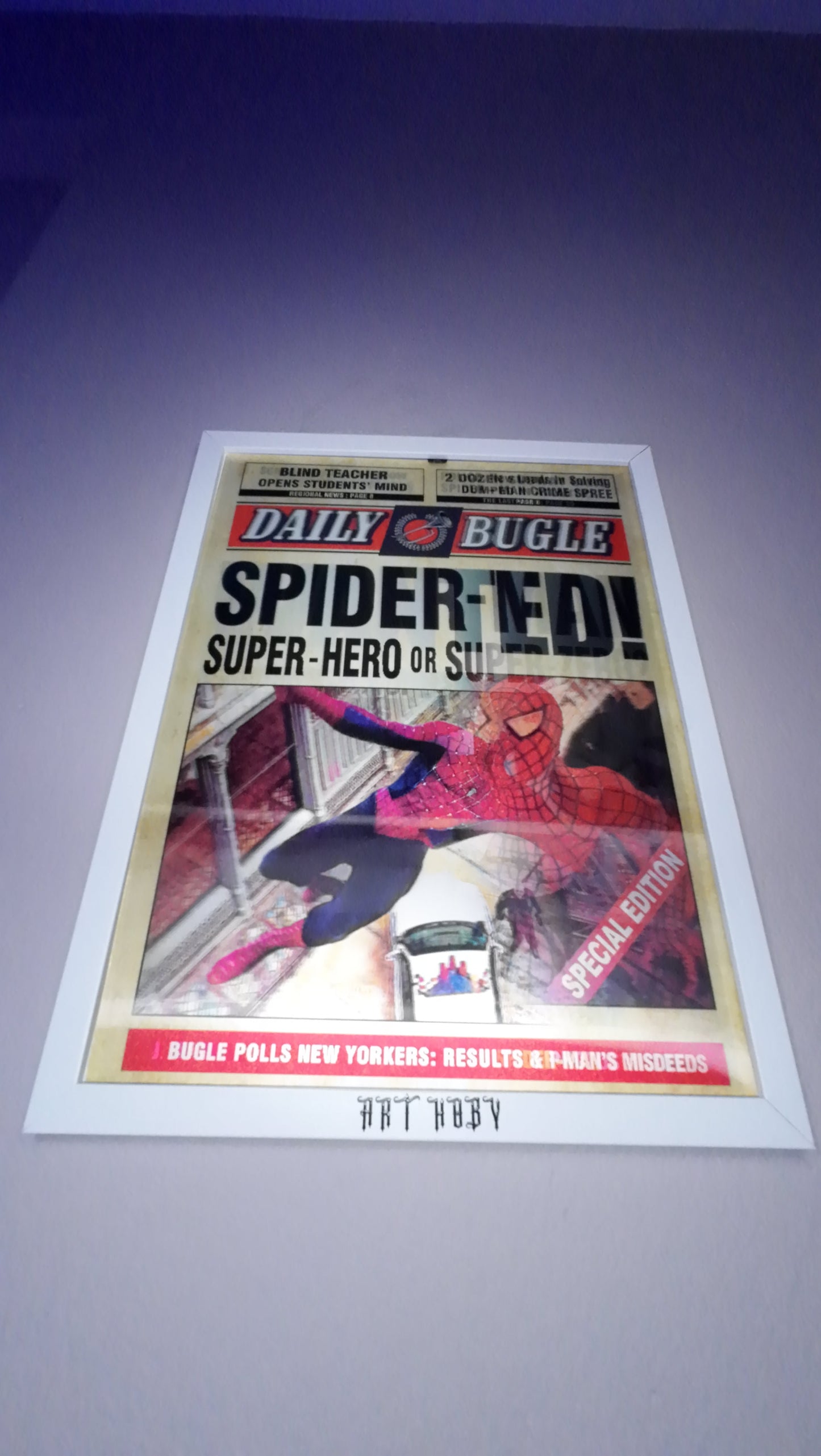 Moving Spiderman Wall Art | 3D Changing Visual Poster (30x40) (Lenticular)