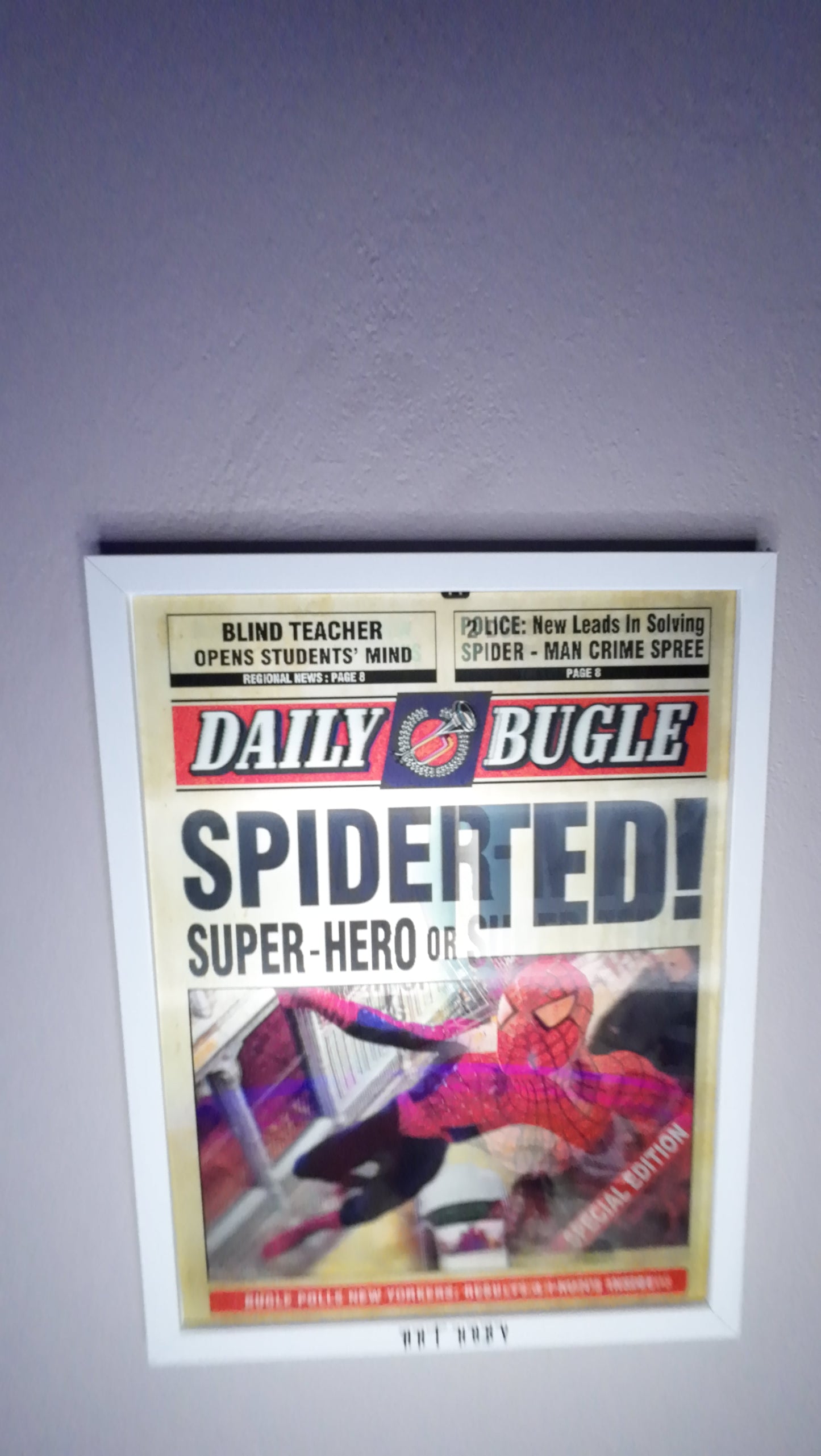 Moving Spiderman Wall Art | 3D Changing Visual Poster (30x40) (Lenticular)