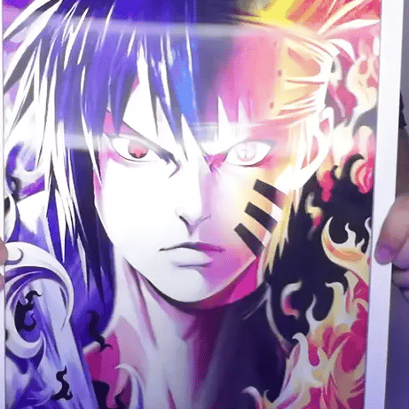 Sasuke Uchiha Ateş ve Sharingan Lenticular Tablo